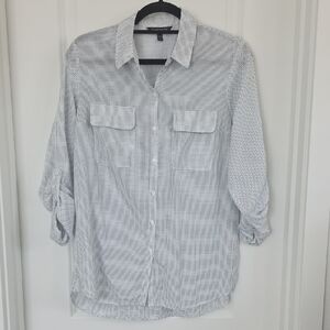 Express Women's Poka Dot Patterned Button Down Shirt